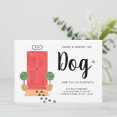 Faire-part La maison est l'endroit où le chien se déplace (Debout devant)