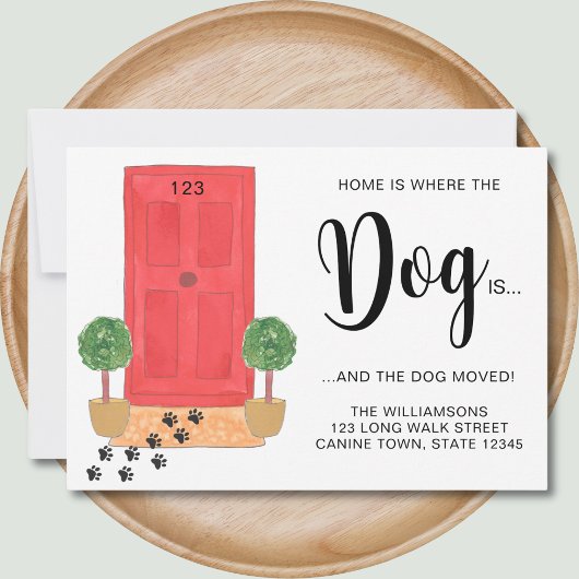 Faire-part La maison est l'endroit où le chien se déplace