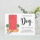 Faire-part La maison est l'endroit où le chien se déplace (Debout devant)