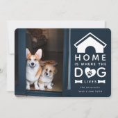 Faire-part La maison est l'endroit où le chien vit en mouveme (Devant)