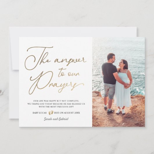 Faire-part La Réponse À Notre Grossesse De Prière (Devant)