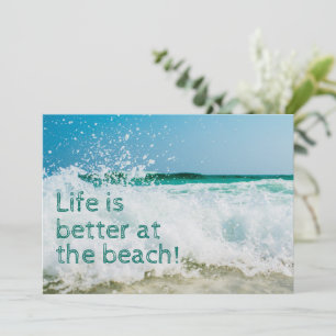 Faire-part La vie est meilleure à la plage Vague