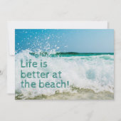Faire-part La Vie Est Meilleure À La Vague De Plage (Devant)