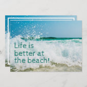 Faire-part La Vie Est Meilleure À La Vague De Plage (Devant / Derrière)