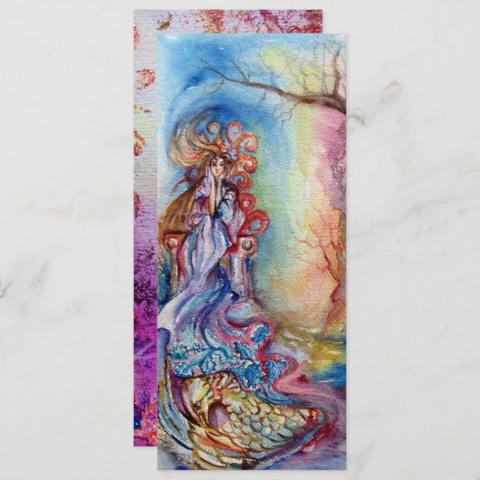 Faire-part LADY OF LAKE 1, rose vif et bleu vif (Devant / Derrière)