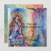 Faire-part LADY OF LAKE bleu vif rose violet blanc vif (Devant / Derrière)