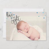 Faire-part L'Amour À La Première Vue Naissance Du Bébé (Devant)