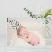 Faire-part L'Amour À La Première Vue Naissance Du Bébé (Debout devant)