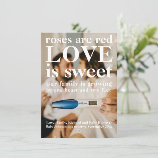 Faire-part L'amour est douce La Grossesse de Saint-Valentin P (Debout devant)