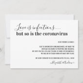 Faire-part L'amour est Infectieux Covid19 Mariage Postponemen (Devant)