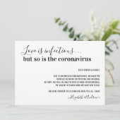 Faire-part L'amour est Infectieux Covid19 Mariage Postponemen (Debout devant)