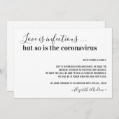 Faire-part L'amour est Infectieux Covid19 Mariage Postponemen (Devant / Derrière)