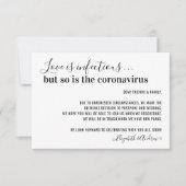 Faire-part L'amour est Infectieux Covid19 Mariage Postponemen (Devant)