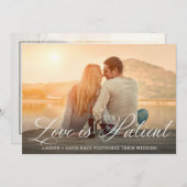 Faire-part L'amour est le patient Romantique Script Mariage p (Devant / Derrière)