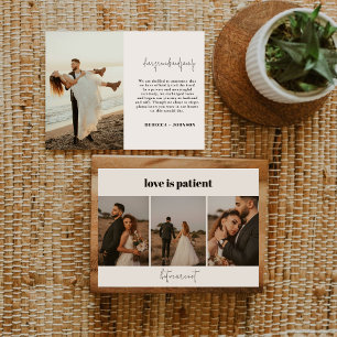 Faire-part L'amour est patient 4 Mariage photo Elopement anno