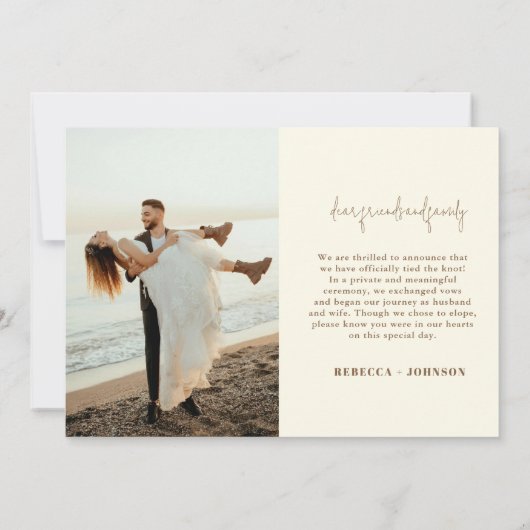 Faire-part L'amour est patient 4 Mariage photo Elopement anno (Dos)