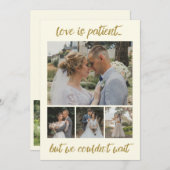 Faire-part L'amour est patient 6 Mariage photo Elopement anno (Devant / Derrière)