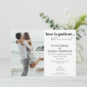 Faire-part "L'amour est patient, mais nous ne le sommes pas" (Debout devant)