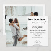 Faire-part "L'amour est patient, mais nous ne le sommes pas" (Devant / Derrière)