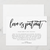 Faire-part L'amour est un report de mariage patient (Devant / Derrière)