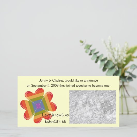 Faire-part L'amour ne connaît pas de frontière (Debout devant)