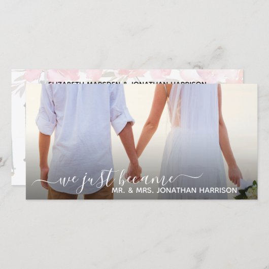 Faire-part Lanternes florales M. Mme Photo Site Internet Tout (Devant / Derrière)