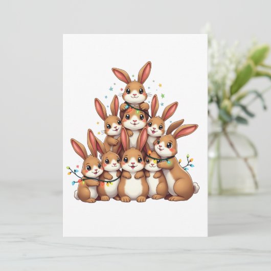 Faire-part Lapins Noël Arbre Joyeux Noël Noël Noël Noël Noël (Debout devant)