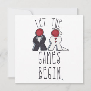 Faire-part L'art du mariage de Meeple les jeux commencent