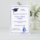 Faire-part Lavande de bouteille bleu rustique Floral Graduati (Debout devant)