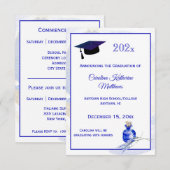 Faire-part Lavande de bouteille bleu rustique Floral Graduati (Devant / Derrière)