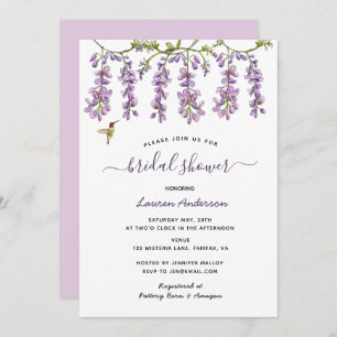 Faire-part Lavande florale Wisteria Douche nuptiale