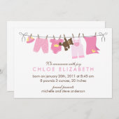 Faire-part Lave-linge Jour de naissance bébé Annonces (Devant / Derrière)