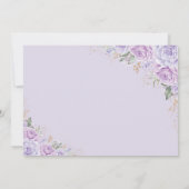 Faire-part Lavender Gold Roses Quinceanera Enregistrer la dat (Dos)