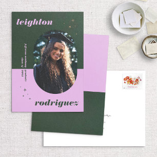 Faire-part Lavender & Green Photo Graduation Announcement