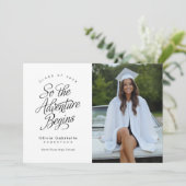 Faire-part L'Aventure Commence Donc Une Graduation Minimalist (Debout devant)