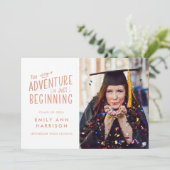 Faire-part L'aventure ne fait que commencer la graduation en  (Debout devant)