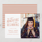 Faire-part L'aventure ne fait que commencer la graduation en  (Devant / Derrière)