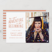 Faire-part L'aventure ne fait que commencer la graduation en  (Devant / Derrière)