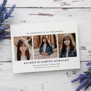 Faire-part L'aventure ne fait que commencer la graduation en 