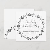 Faire-part Le Bébé Est En Route Flower Bud Wreath Pregnancy (Devant / Derrière)
