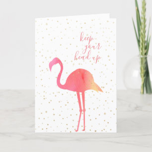 Faire-part Le Flamant rose rose mignon d'aquarelle gardent