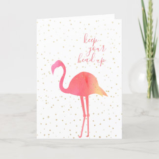 Faire-part Le Flamant rose rose mignon d'aquarelle gardent