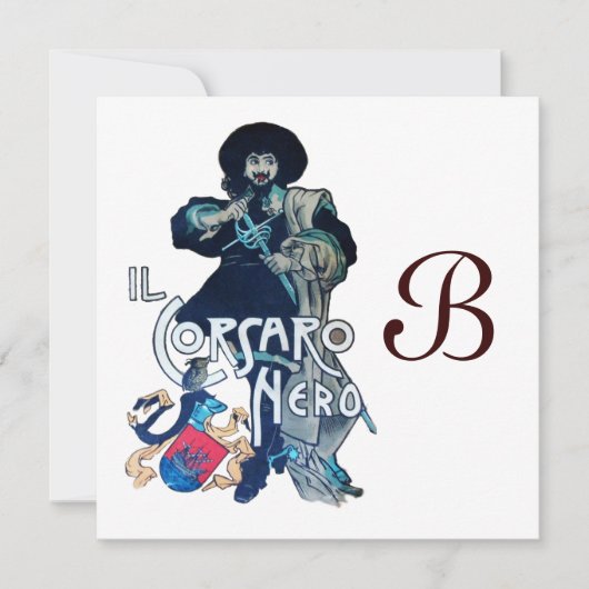 Faire-part LE MONOGRAMME DE LA CORSAIRE NOIRE, blanc (Devant)