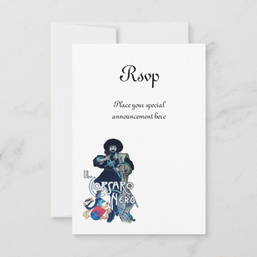 Faire-part LE MONOGRAMME NOIR CORSAIR blanc (Dos)