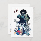 Faire-part LE MONOGRAMME NOIR CORSAIR blanc (Devant / Derrière)