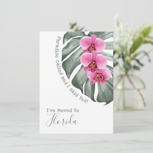 Faire-part Le paradis appelé orchidées tropicales que j'ai dé (Debout devant)