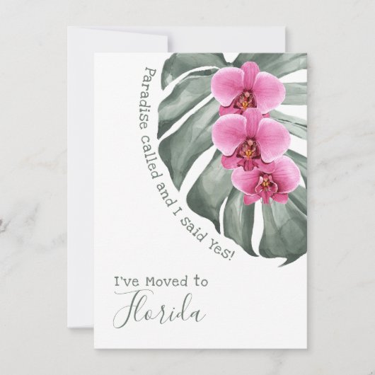 Faire-part Le paradis appelé orchidées tropicales que j'ai dé (Devant)