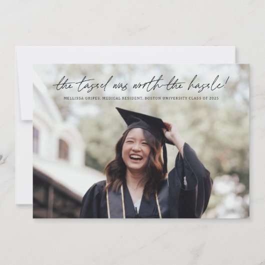 Faire-part Le Tassel Vaut La Diplôme De Script Hassle (Devant)