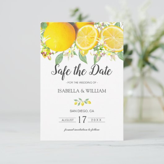 Faire-part Lemon Summer Wedding (Debout devant)