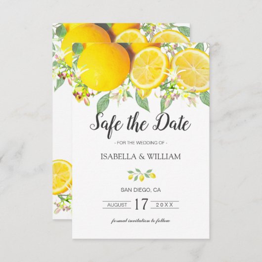 Faire-part Lemon Summer Wedding (Devant / Derrière)